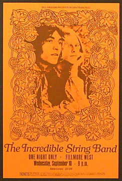 Incredible String Band. Filmore West  Sept 10 1969
